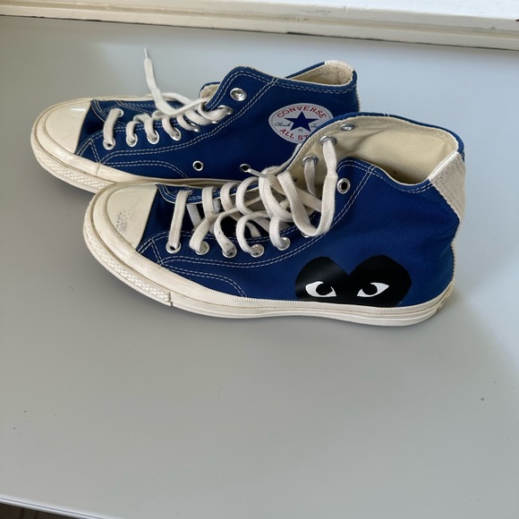 Converse + Play Comme Des Garçons blue high top sneakers - Picture 5 of 7